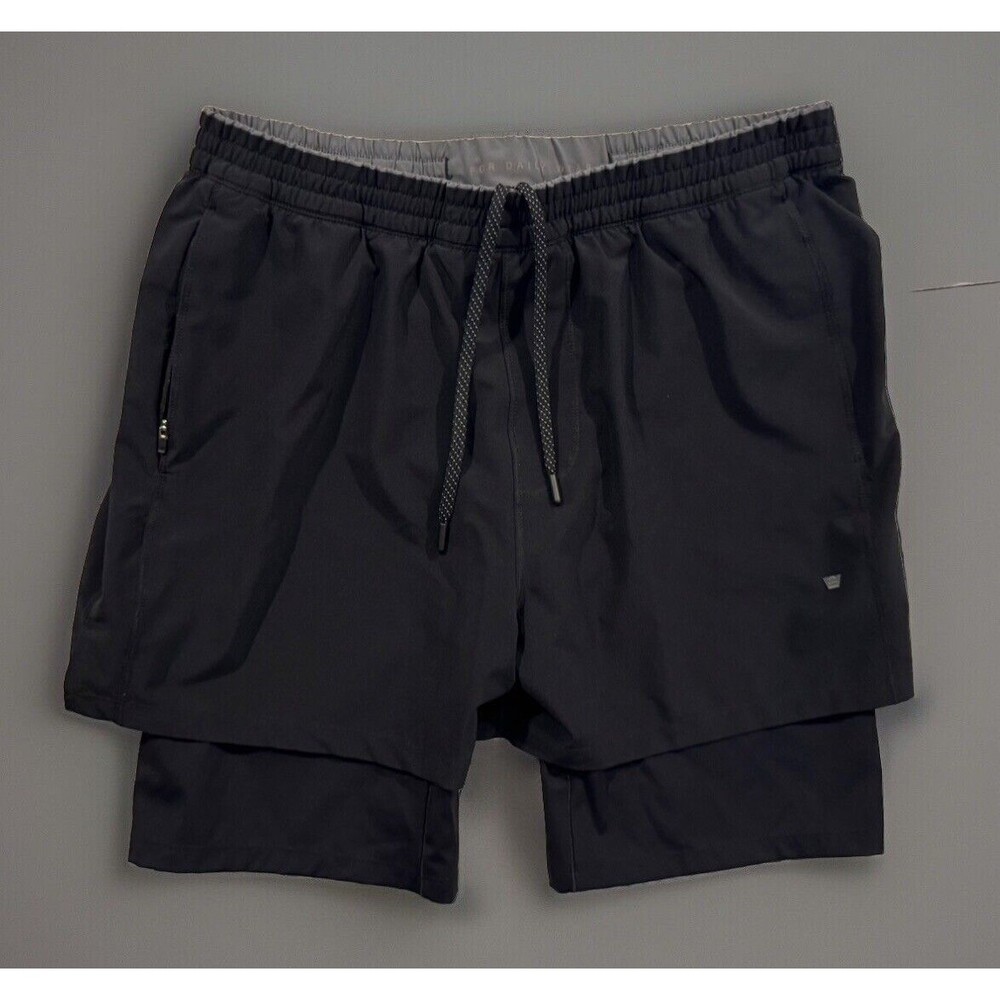 MACK WELDON Mens Stratus Compression Lined Short XL Black Zip Pockets 7” Inseam